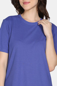 Zivame 2 Mile Fashion Knit Poly Loungewear Set - Iris Bloom — thumbnail 7